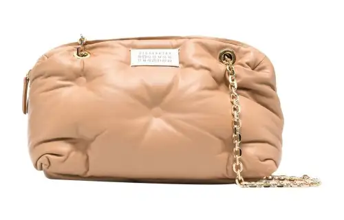 Maison Margiela Lambskin Cloud Bag, Bowling Bag, Crossbody Bag, Shoulder Bag Women's Milk Tea Pink