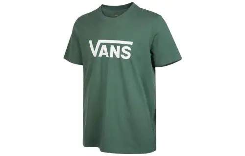 Vans T Shirts Men's Green Crew Neck Moderate Straight Fit
