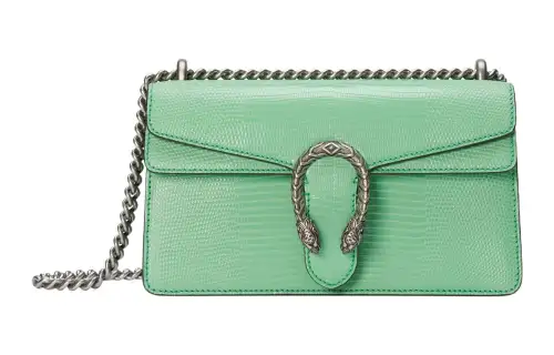 GUCCI Dionysus Lizard Skin Bacchus Bag, Crossbody Bag, Shoulder Bag Women's Mint Green