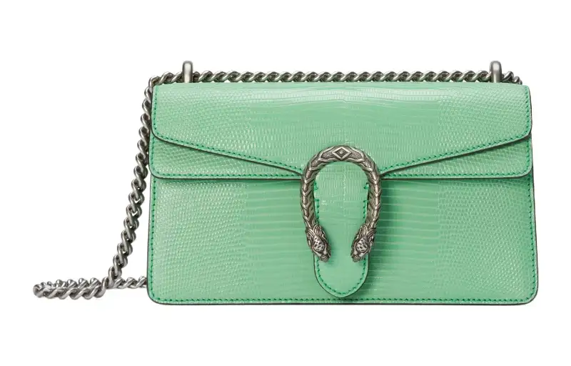 GUCCI Dionysus Lizard Skin Bacchus Bag, Crossbody Bag, Shoulder Bag Women's Mint Green