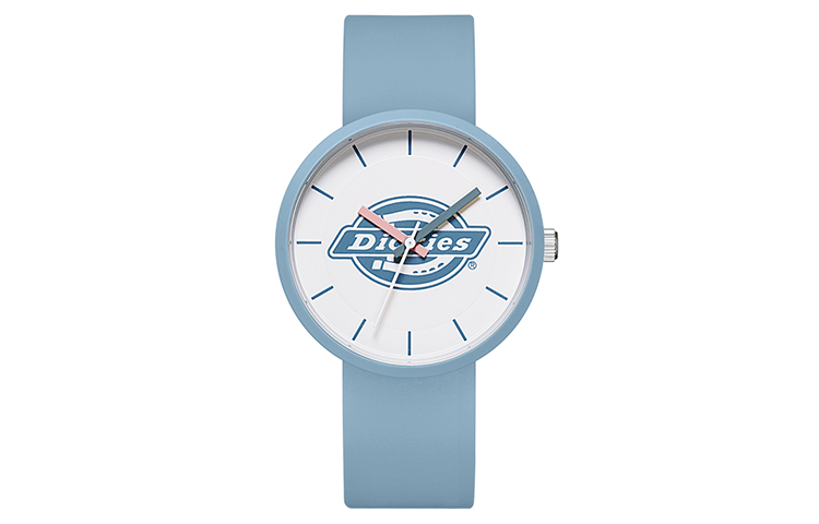Dickies Silicone quartz watch strap, white trend fashionable dial for men and women, quartz mechanism, 40mm