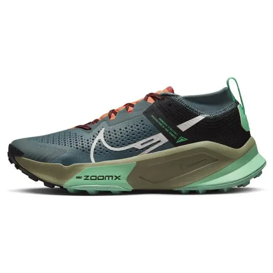Nike ZoomX Zegama Trail Light Slate Grey Glow Green Bone Black