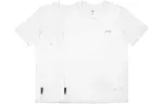 Li Ning T Shirts Men's 2 Pack White Crew Neck Moderate Straight Fit