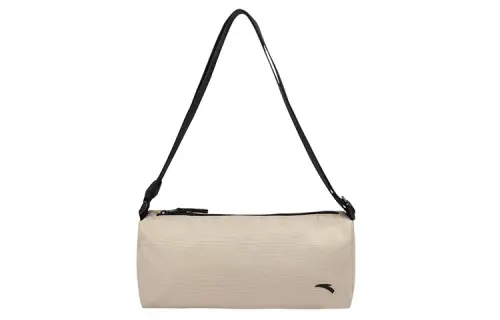 Anta Variety Training Collection Fabric Shoulder Bag, Crossbody Bag Small Unisex Light Beige