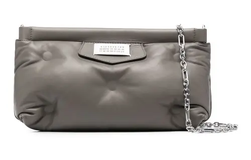 Maison Margiela Calfskin With Lambskin Pillow Bag, Clutch, Crossbody Bag, Shoulder Bag Small Women's Umber