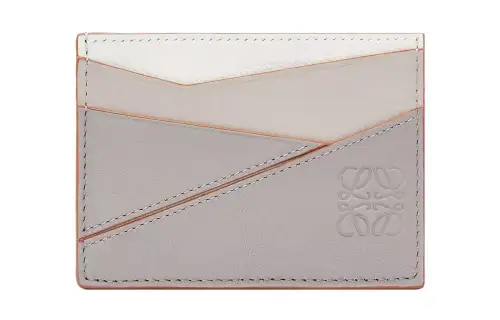 LOEWE Puzzle Cow Leather Card Holder Women's White