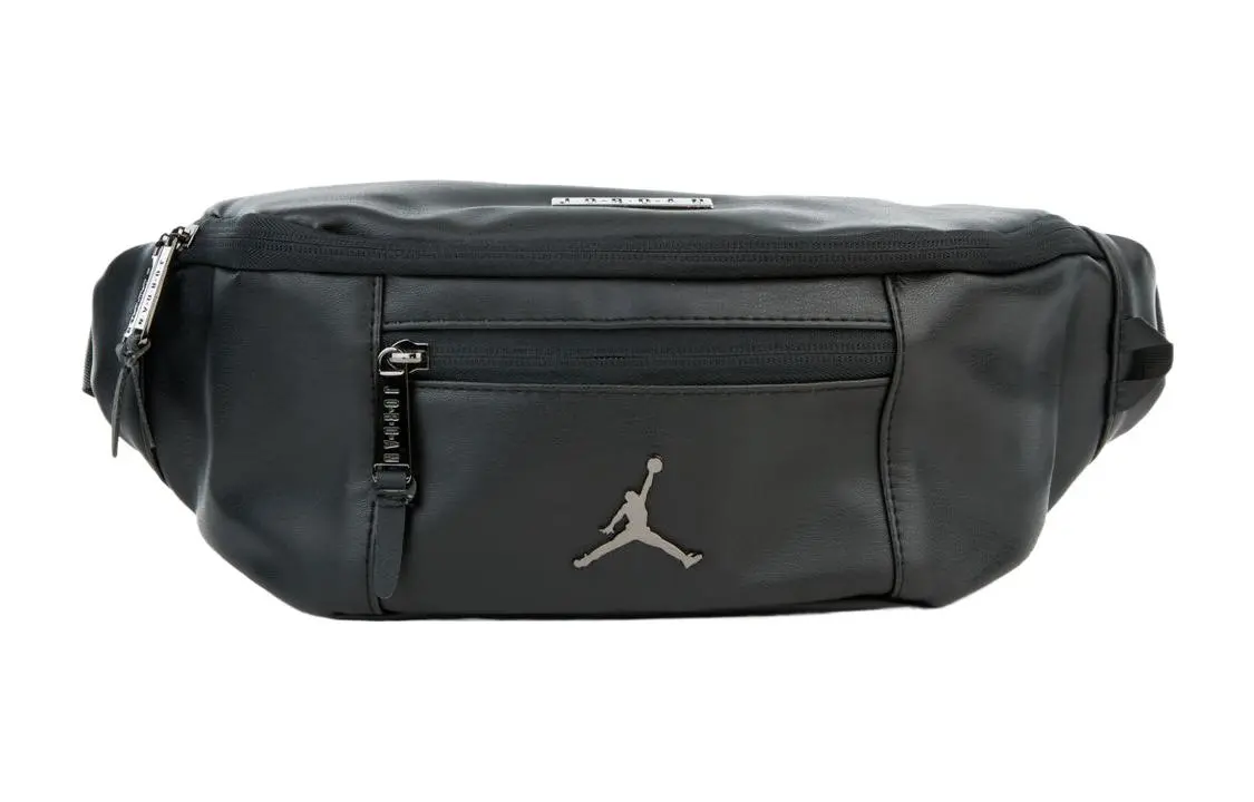 Jordan Leather Sling Bag, Crossbody Bag, Fanny Pack Regular Unisex Black