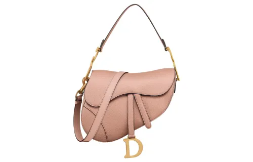 DIOR Saddle Grained Calfskin Shoulder Bag Regular Women's Crimson