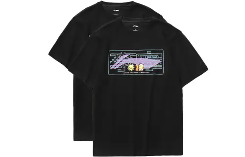 Li Ning T Shirt Unisex 2 Pack Black