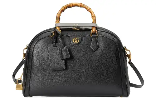 GUCCI Diana Leather Handbag, Shoulder Bag, Crossbody Bag, Travel Bag Medium Men's Black