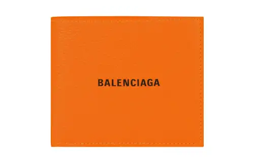 Balenciaga Cash Square Grain Calfskin Wallet Regular Men's Orange
