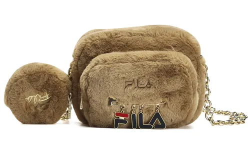 FILA Fabric Shoulder Bag, Cell Phone Pouch, Crossbody Bag Extra Small Women's Light Brown