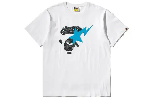 A BATHING APE Space Camo Ape Face On Bapesta Tee