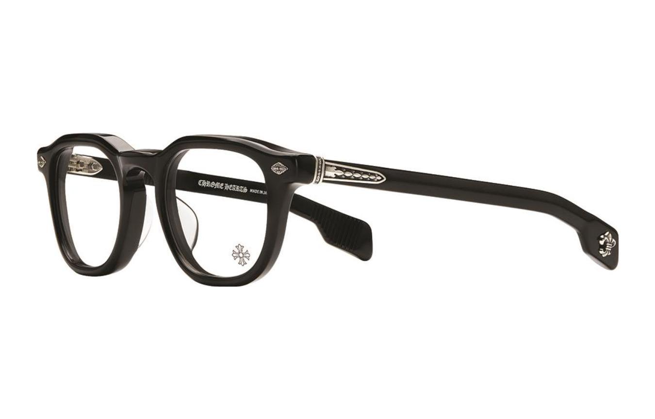 Chrome Hearts Minimalist Fashion Plate Frame Oval Eyeglass Frames Unisex Black