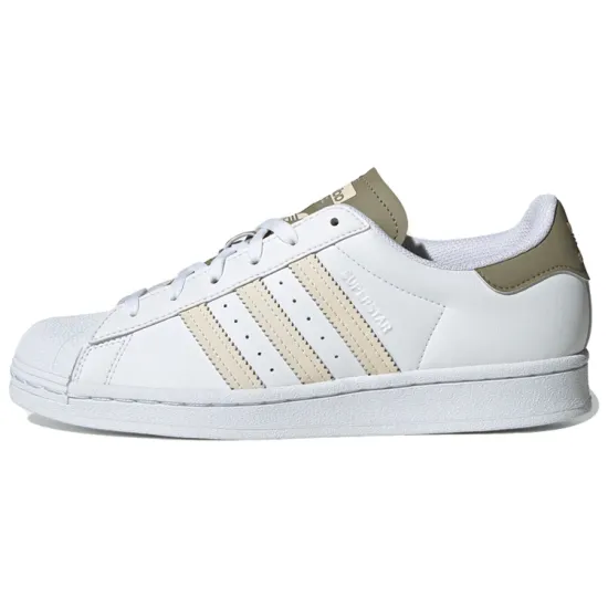 Adidas Originals Superstar Series Skateboard Shoes Women's Low-top White/olive Green/light Flesh