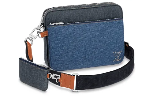 LOUIS VUITTON Trio Taurillon Leather With Cow Leather Trim Men's 3 in 1 Messenger Bag, Crossbody Bag, Shoulder Bag