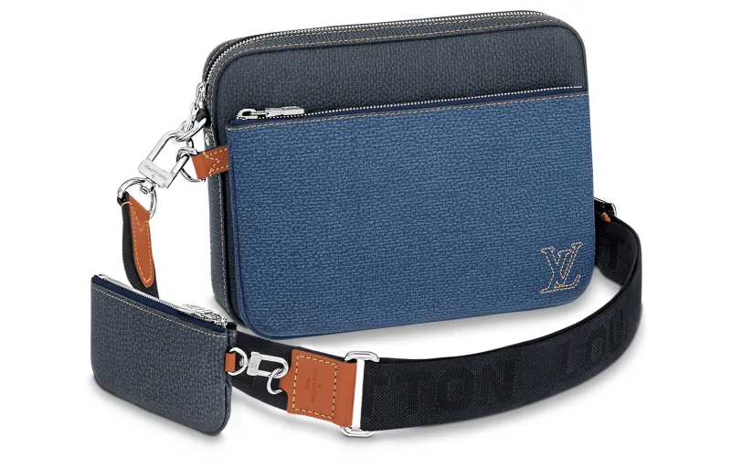 LOUIS VUITTON Trio Taurillon Leather With Cow Leather Trim Men's 3 in 1 Messenger Bag, Crossbody Bag, Shoulder Bag