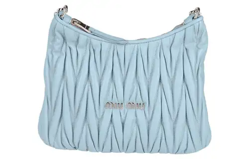 MIU MIU Sheepskin Crossbody Bag, Shoulder Bag Regular Women's Baby Blue