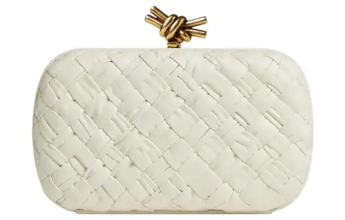 Bottega Veneta Knot Foulard Intrecciato Minaudiere Bone