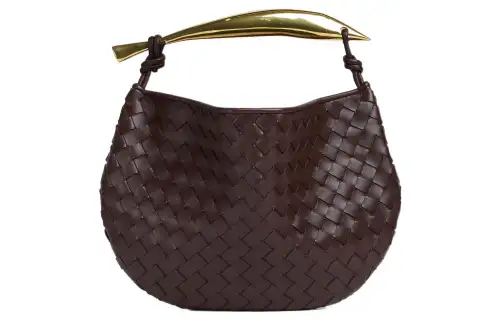 Bottega Veneta Sardine Intrecciato Top Handle Small Bitter Chocolate