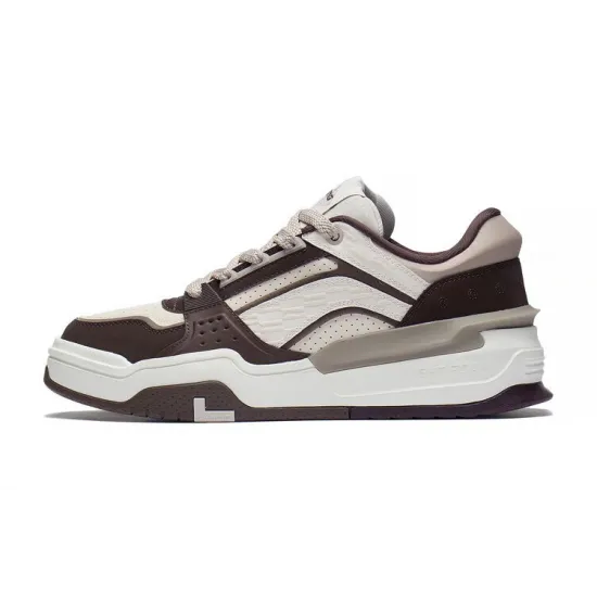 LINING Samchen Skateboard Shoes Men Low-Top Earth Brown/Creamy Gray