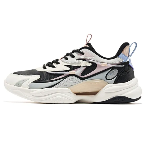 Erke Chandelier Anti-Slip Wear-Resistant Low-Top Sports Casual Shoes Women's Black Gray