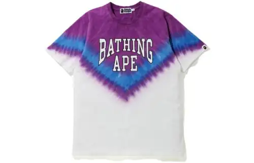 Bape Curved Logo Tie Dye Tee
