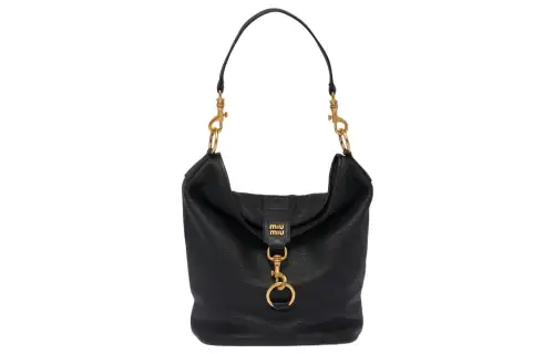 MIU MIU Leather Handbag, Shoulder Bag Women's Black