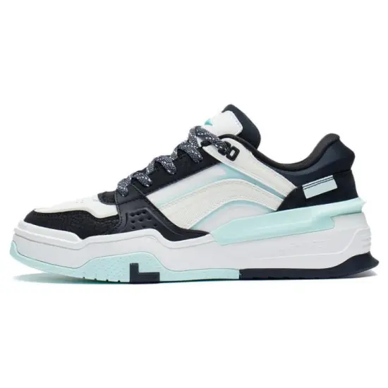 LINING Samchen Skateboard Shoes Women's Low-Top Night Black/Mist White/Soft Aqua