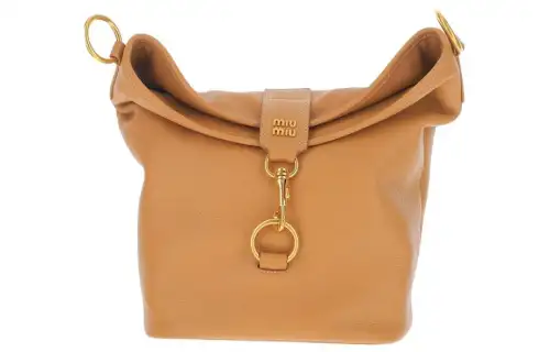 MIU MIU Leather Handbag, Shoulder Bag Women's Brown
