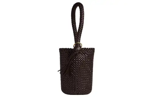 Bottega Veneta Sheepskin Bucket Bag, One Shoulder Handbag Medium Men's Coffee
