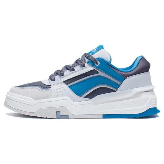 LINING Samchen Skateboard Shoes Men Low-Top Antarctic Gray/Ground Gray/Dark Lake Blue