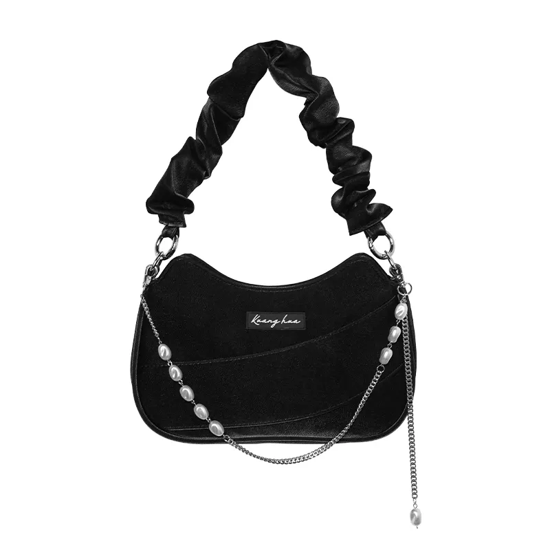 Kenghua Village Pu Shoulder Bag, Crossbody Bag, Handbag Regular Women's Black/White/Silver