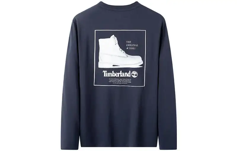 Timberland T Shirts Men's Blue Crew Neck Moderate Straight Fit