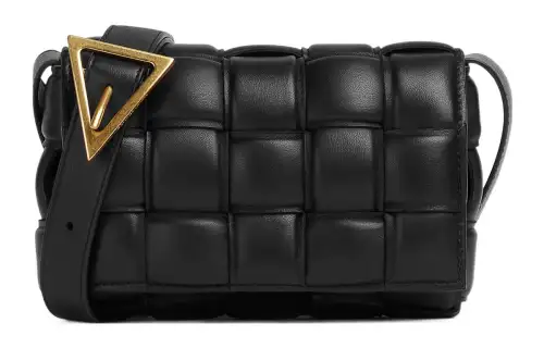 Bottega Veneta Padded Cassette Sheepskin Crossbody Bags Small Women's Black