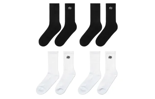 Aspirants UZIS solid color SOX series casual sweat-absorbent and breathable basketball training sports stockings and high socks, same style for men and women, 4 pairs