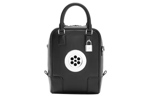 LOEWE Amazona Satin Cow Leather Handbag, Shoulder Bag, Crossbody Bag Men's Black