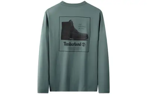 Timberland T Shirts Men's Dark Green Crew Neck Moderate Straight Fit