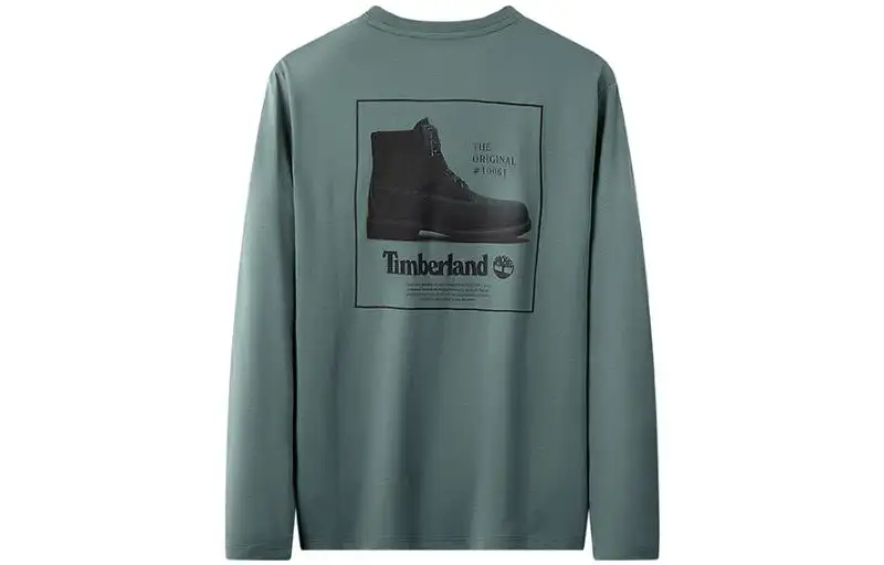 Timberland T Shirts Men's Dark Green Crew Neck Moderate Straight Fit