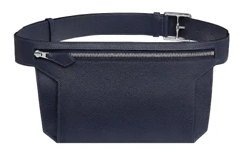 HERMES Ultrapla Evercolor Calfskin Fanny Pack Regular Men's 2Z Bleu Nuit Midnight Blue
