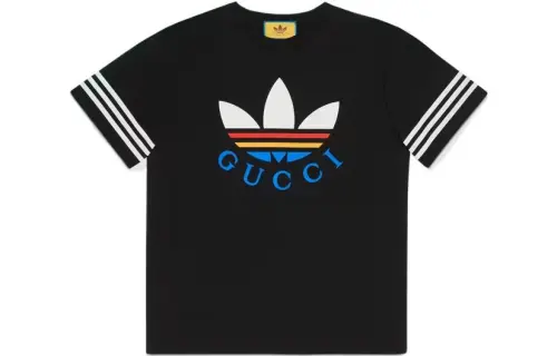 Adidas X GUCCI Men Cotton T-shirt Black