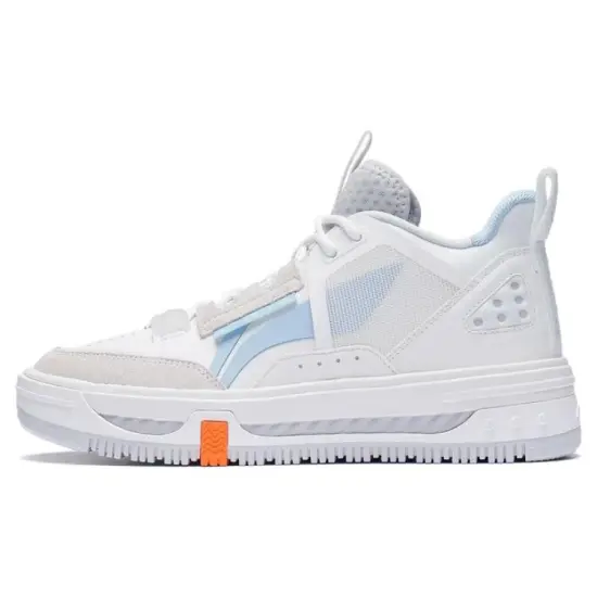LINING Xingchuan Skateboard Shoes Men Mid-Top Mist White/Light Belly Blue