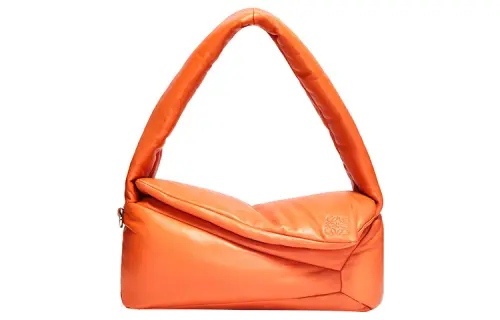 LOEWE Puzzle Hobo Bright Nappa Sheepskin Shoulder Bag, Handbag Regular Women's Orange