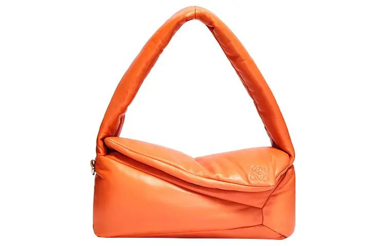 LOEWE Puzzle Hobo Bright Nappa Sheepskin Shoulder Bag, Handbag Regular Women's Orange