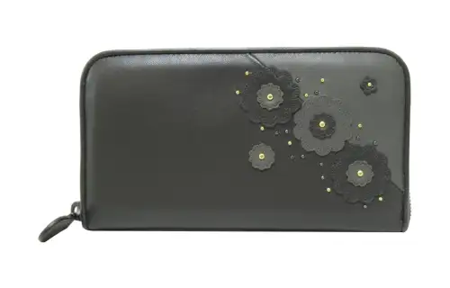 Bottega Veneta Leather Card Holder, Wallet Women's Black
