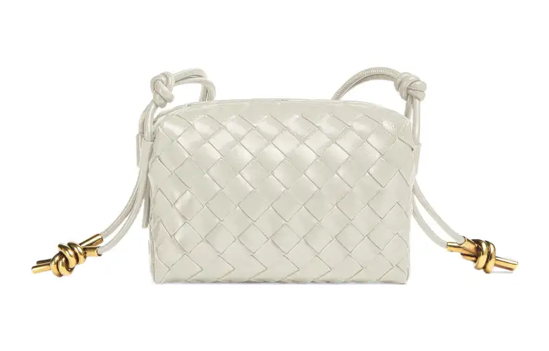 Bottega Veneta Loop Sheepskin Camera Bag, Crossbody Bag, Shoulder Bag Women's Bone Beige