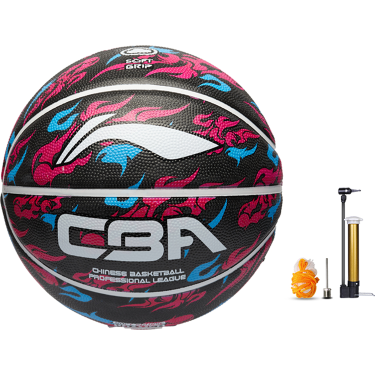 Li Ning Indoor, Outdoor, All Size 5 Kids’ Basketball Black Red Rubber