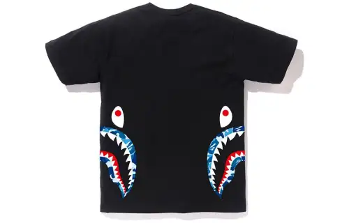 A BATHING APE Fire Camo Side Shark Tee