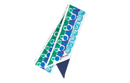 PRADA Silk Scarf Women's Blue Green
