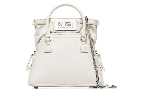 Maison Margiela 5AC Leather Shoulder Bag, Crossbody Bag, Handbag Women's Light Gray